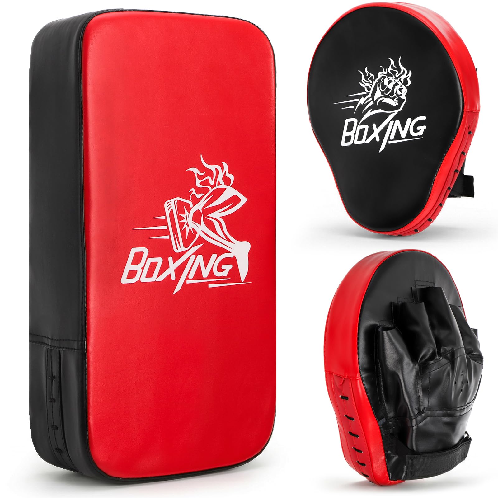 Cididu 2-in-1 Punching Mitts Kick Pack Set, Boxing Mitts Focus Pad for Beginners, Durable Taekwondo Kick Pad, Adjustable Soft Shield Training Pad Set for Kickboxing, Karate, Muay Thai, MMA Training