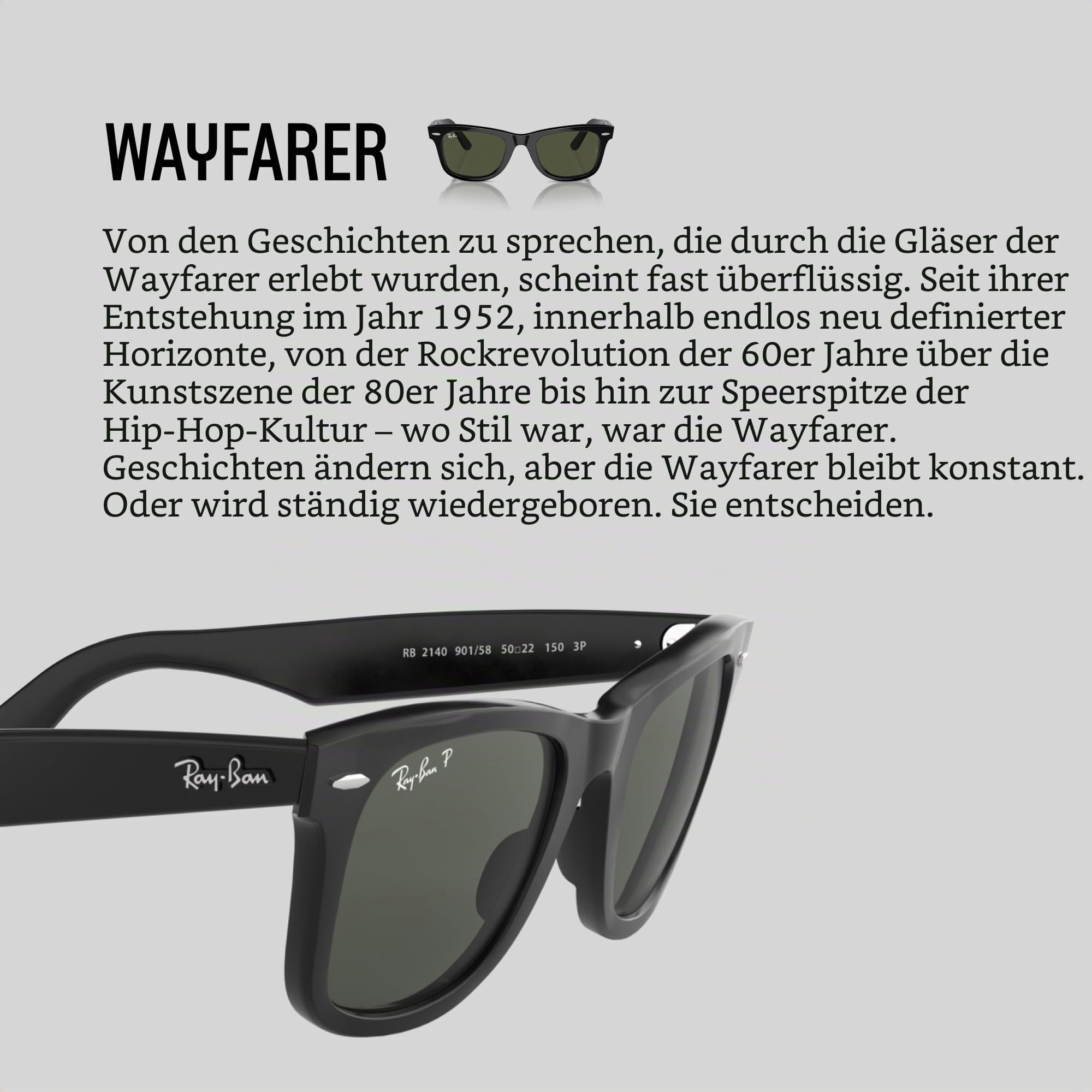 Ray-Ban Unisex Original Wayfarer Sonnenbrille (1er Pack)