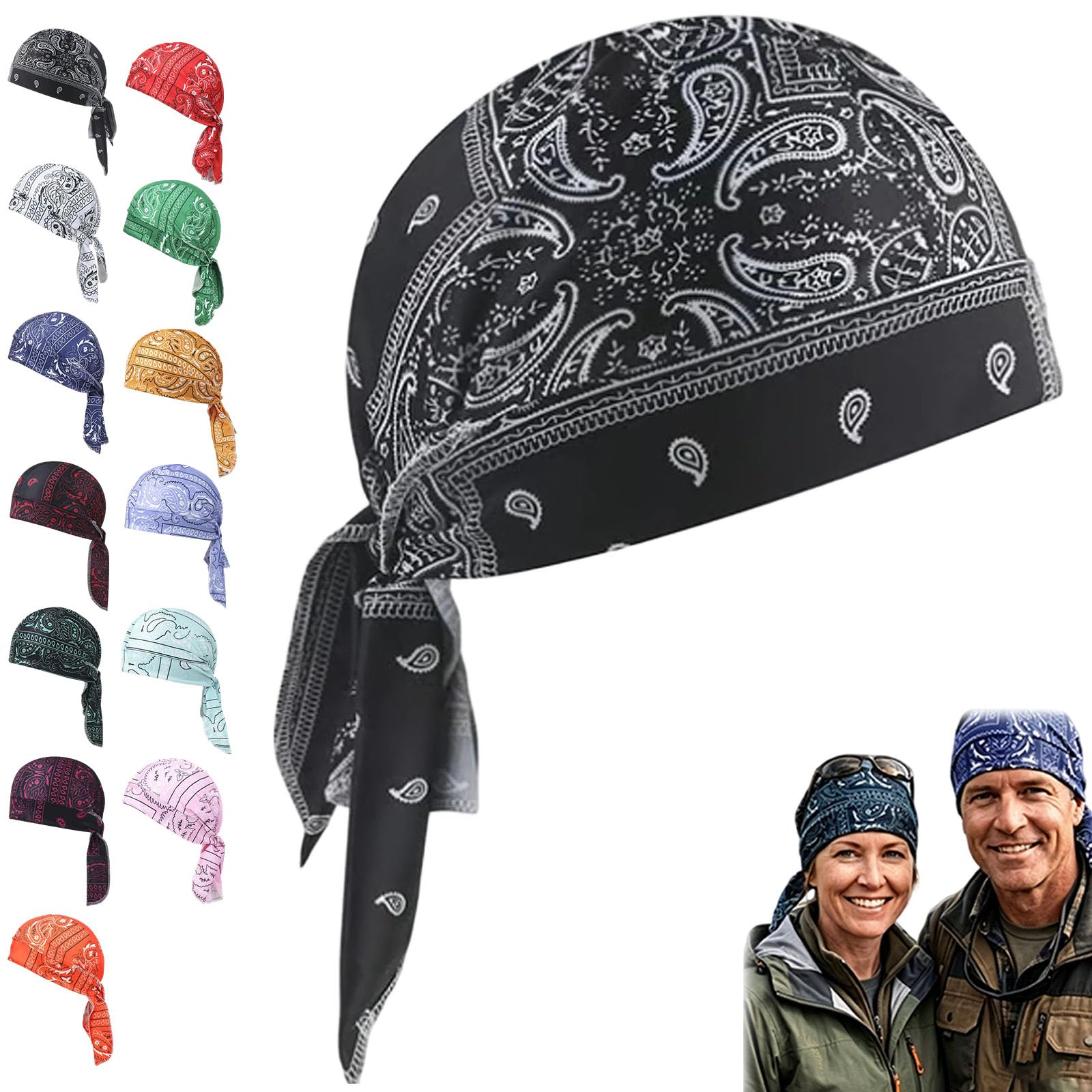 fjaldjfu 2026 New Paisley Cooling Headscarf Cap, Breathable Elastic Cycling Sports Cap Sweat Wicking, Washable Bandana for Men & Women, Cycling, Running & Outdoor Sports (#1)