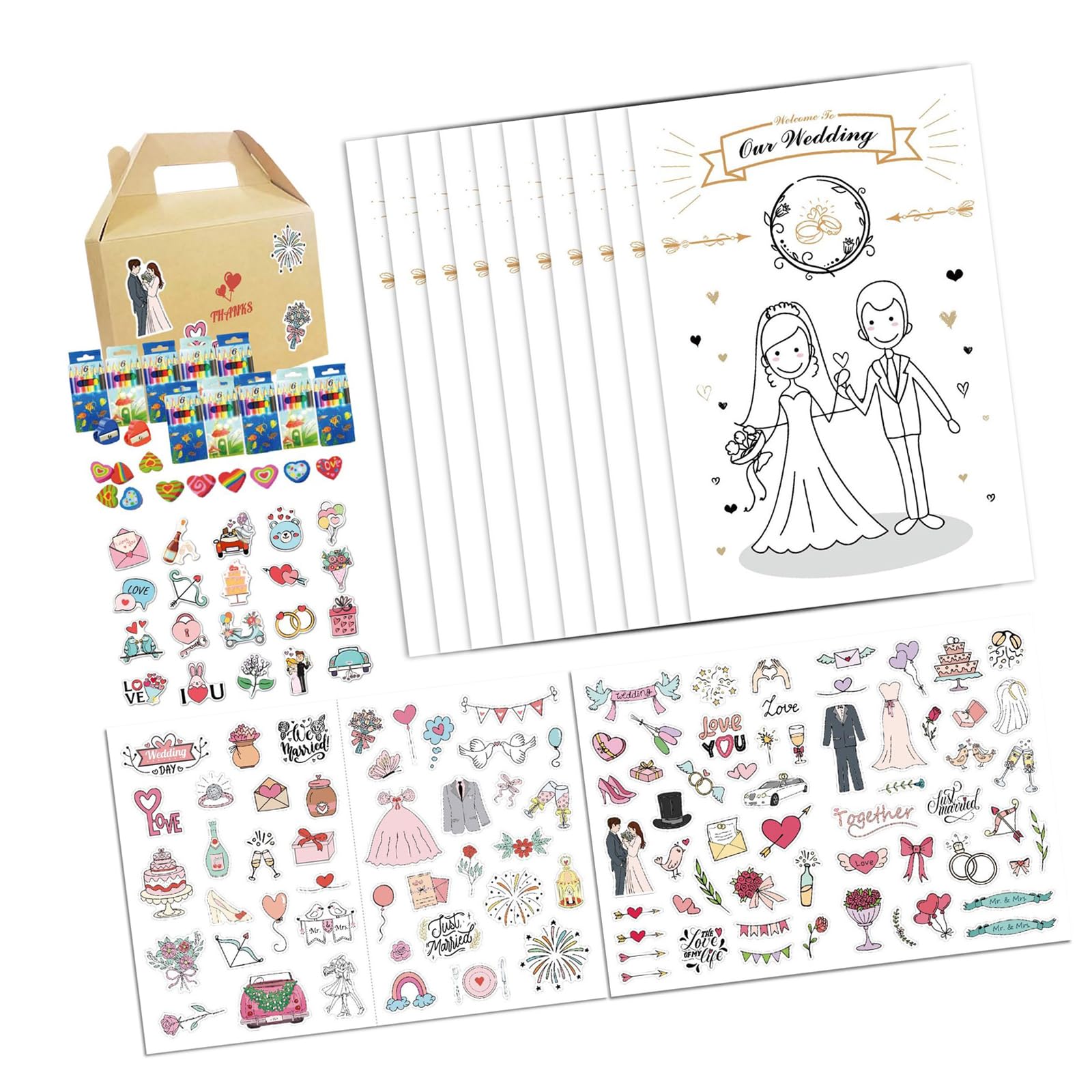 Artistic Coloring Book Set with Multiple Themes for Kids Adults Parties and Craft Activities Stress Relief Coloring