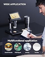 Vista 6 de Microscopio digital, microscopio de monedas con brillo ajustable de luz, pantalla LCD HD de 4.3 pulgadas, zoom 1000X, vista de PC, compatible