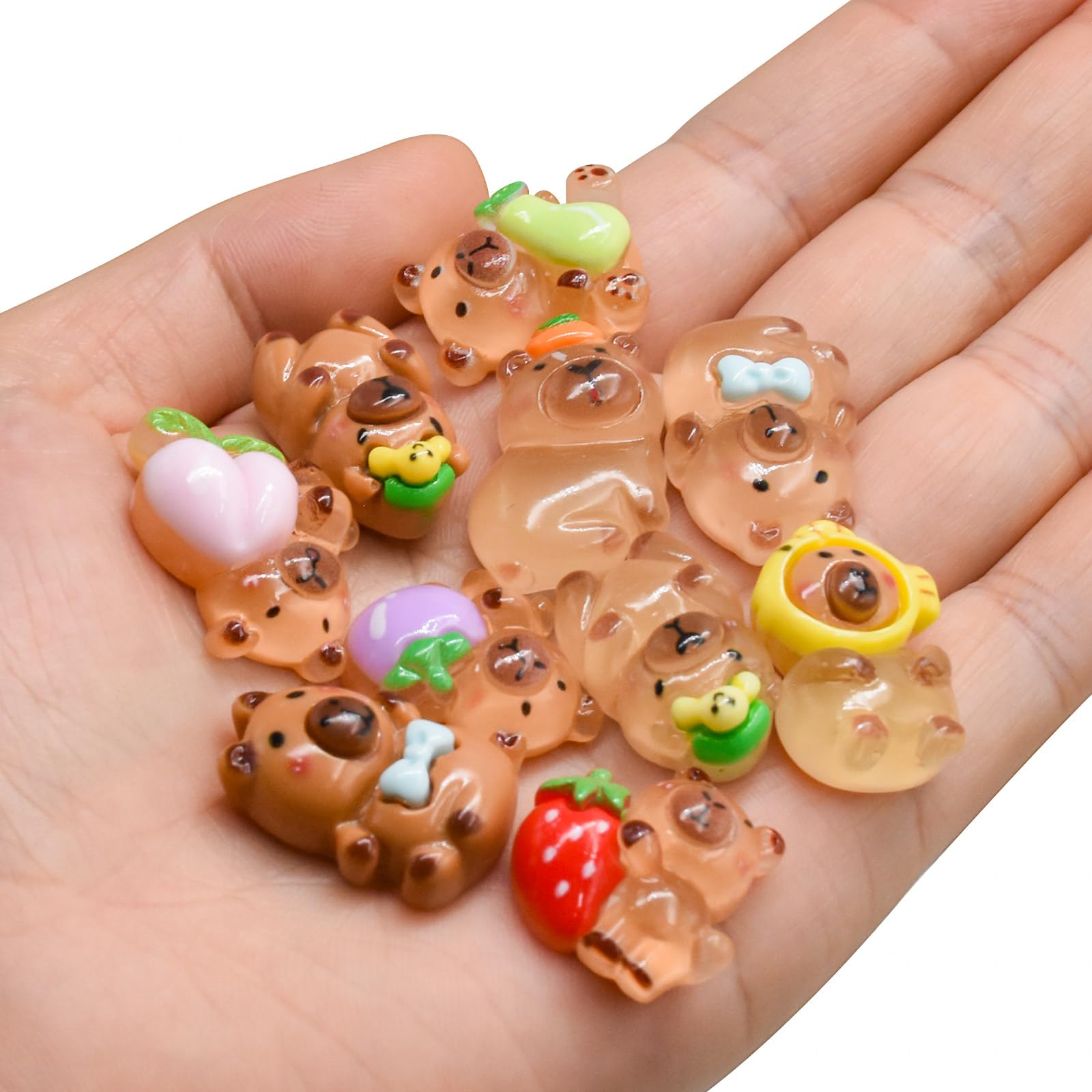 12 Stück Capybara Mini-Figuren Aus Harz - Niedliche Kapibaras Für Deko & Miniaturlandschaften