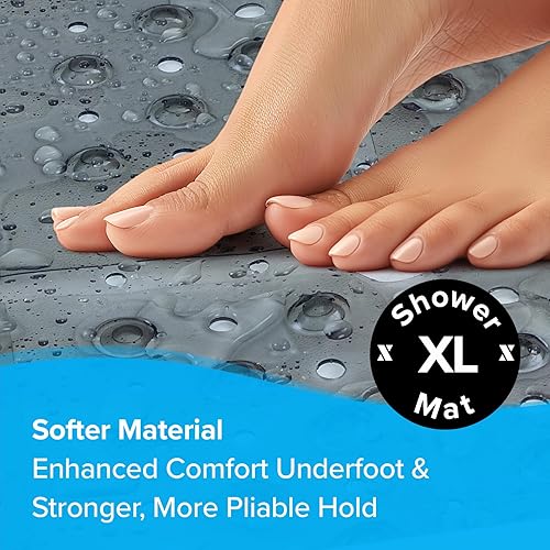 Miniatura 50 de SlipX Solutions Paquete de estuches – Tapete de ducha cuadrado, extra grande de 27 x 27 pulgadas, tapete antideslizante para ancianos y niños