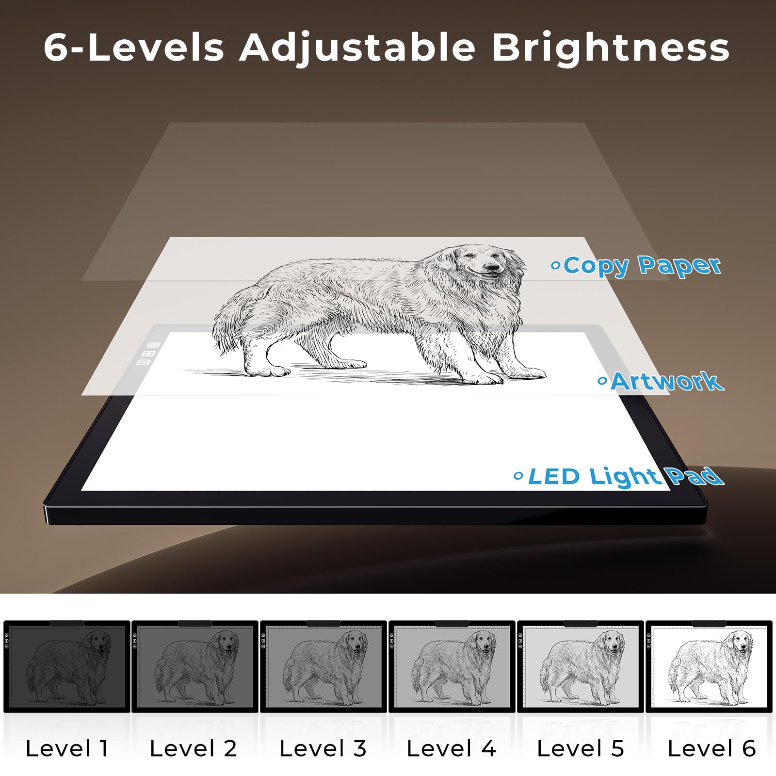 Wiederaufladbare A4-Diamantkunst-Lichttafel mit Ständer, Tracing-Lichtbox