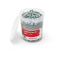 Fischer UV 8 S Secchiello con 140 Tasselli con Vite 8 x 40 mm, 140 Tasselli + 140 Viti, per Mattoni Pieni e Forati, 531387, Grigio