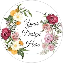 100-500 Pack Personalized Stickers Labels Floral Round Custom Labels with Your own Business Logo for Favors Wedding Birthday Party Baby ShowerDesign 5