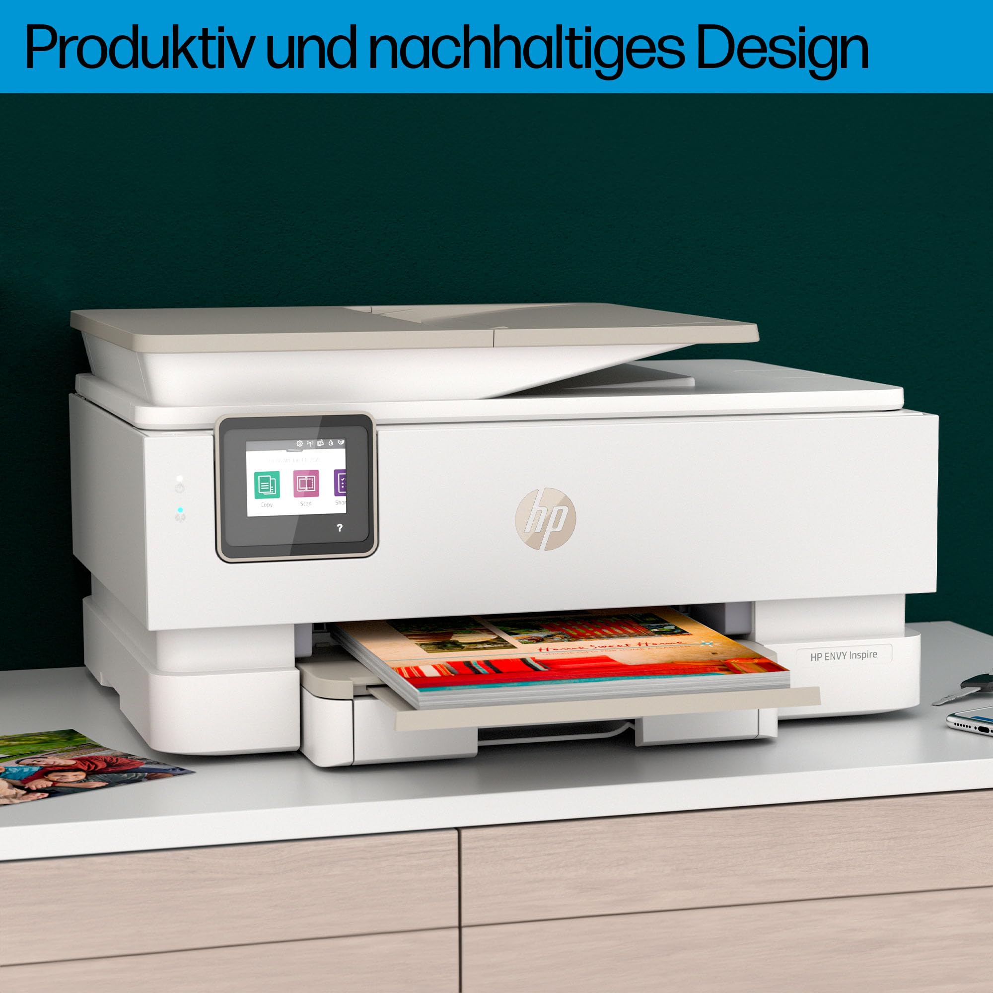HP Envy Inspire 7920e Multifunktionsdrucker, Tintenstrahldrucker, 6 Monate gratis drucken Instant Ink inklusive, Drucken, Scannen, Kopieren, Fotodruck, ADF, DIN A4, WLAN, Airprint