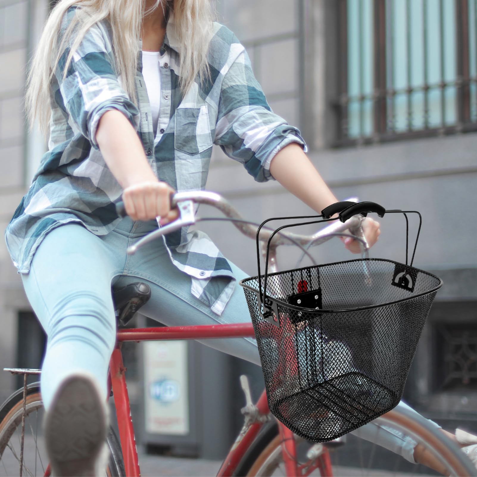 Sosoport Cesta para Bicicleta de Montaña Desmontable de Hierro Negro | Plástico, Uso Exterior, Efecto Decorativo, Formato Portátil, Accesorios Bici