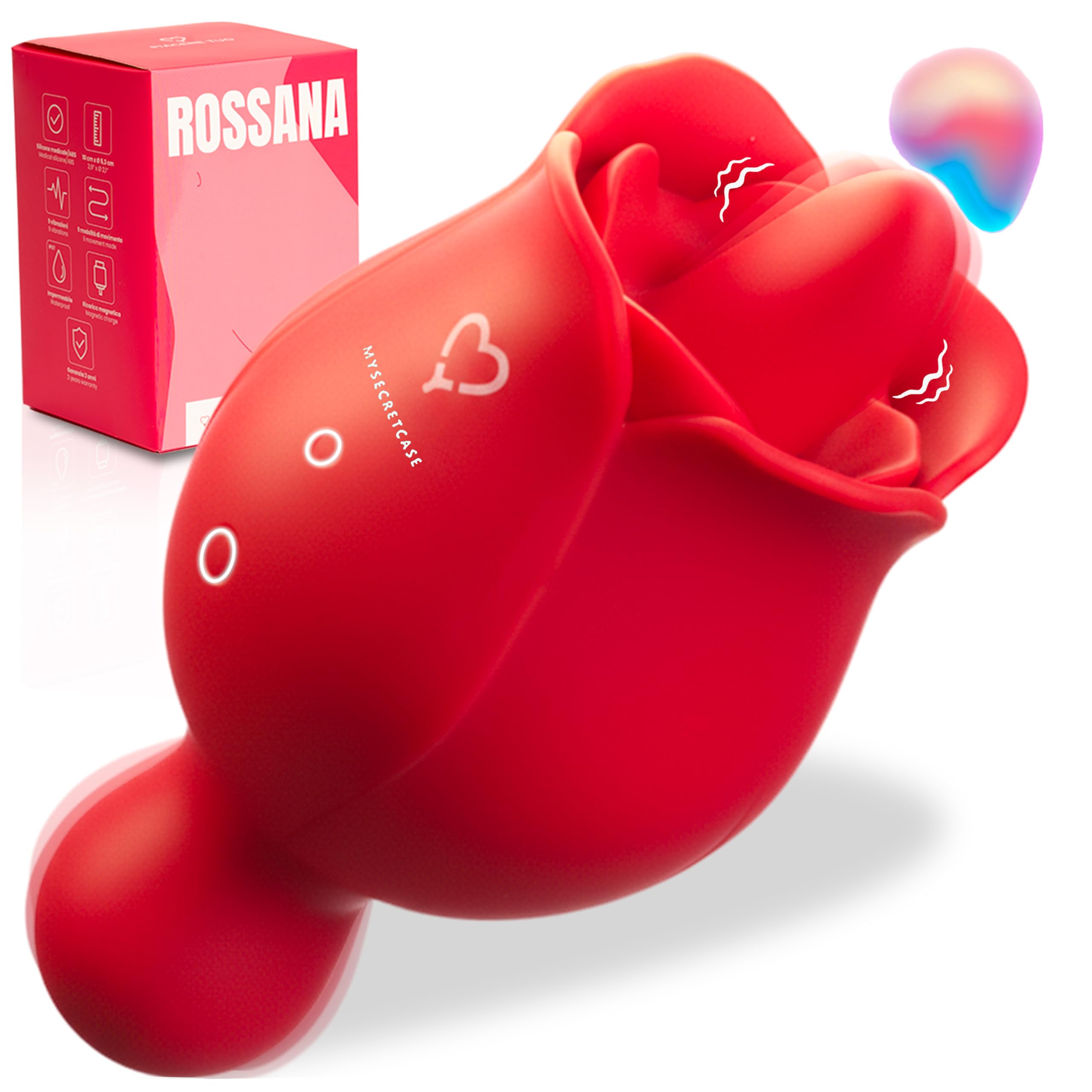 MySecretCase Klitoris Stimulator Für Sie, Vibration Für Frauen Vibrator für die Klitoris & Leck-Vibrator, Klein mit 9 Vibrationsmodi, Sexspielzeug, Zunge, Wasserdicht USB