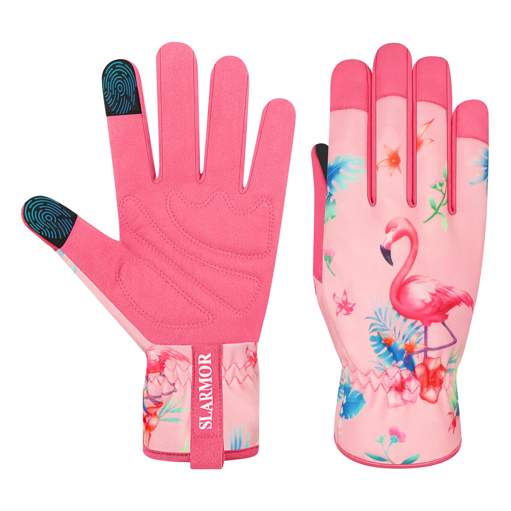 Gartenhandschuhe für Damen,Damen Gartenhandschuhe mit Touchscreen,Mikrofaser Leder Gartenhandschuhe Damen,Frauen Gartenhandschuhe für Hof, Reinigung, Gartenarbeit, Landschaftsbau, Pflücken, Pflanzen