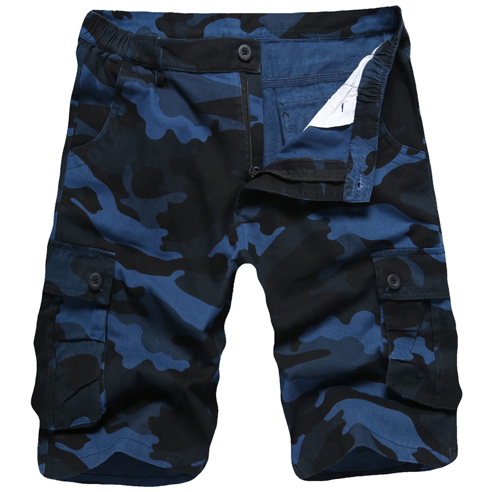 iCKER Herren Cargo Shorts Camouflage Freizeit männer Kurze Hose Lose Fit Baumwolle Bermuda Camo Shorts Sommer