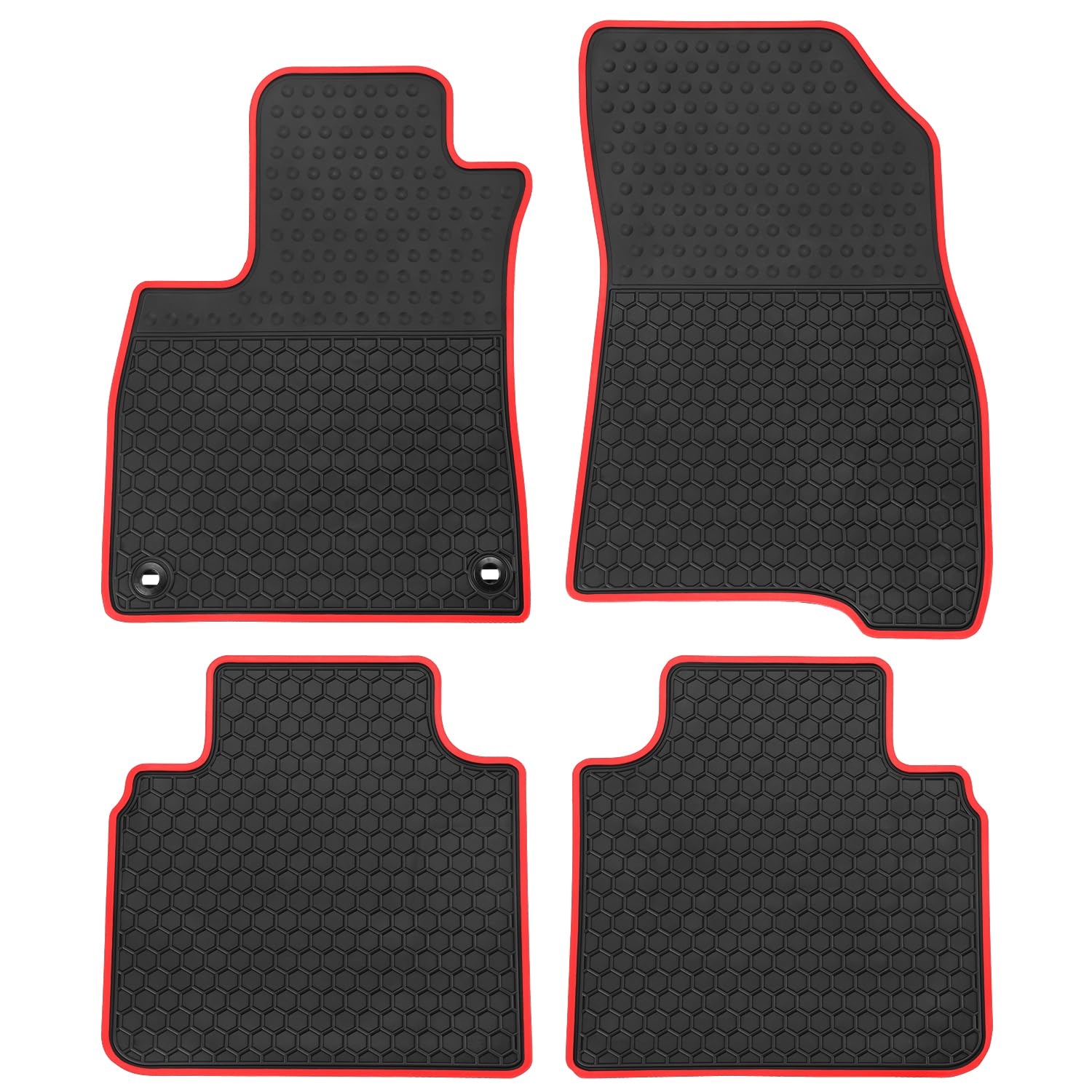 Car Rubber Floor Mat for Honda Accord 11th 2023 2024 2025 2026 (Include Hybrid) Custom Fit Black Red Auto Liner Mats All Weather Heavy Duty Odorless