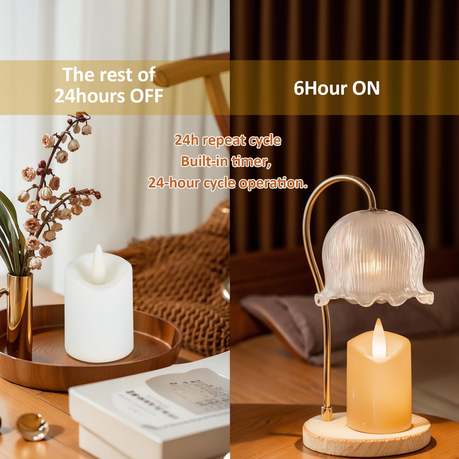 FPOO Lot De 12 Bougies Chauffe-plat Rechargeables USB Sans Flamme Avec Minuterie, Bougies électriques à Couleurs Changeantes Avec Télécommande, Bougies Chauffe-plat LED RVB Pour Halloween, Jardin