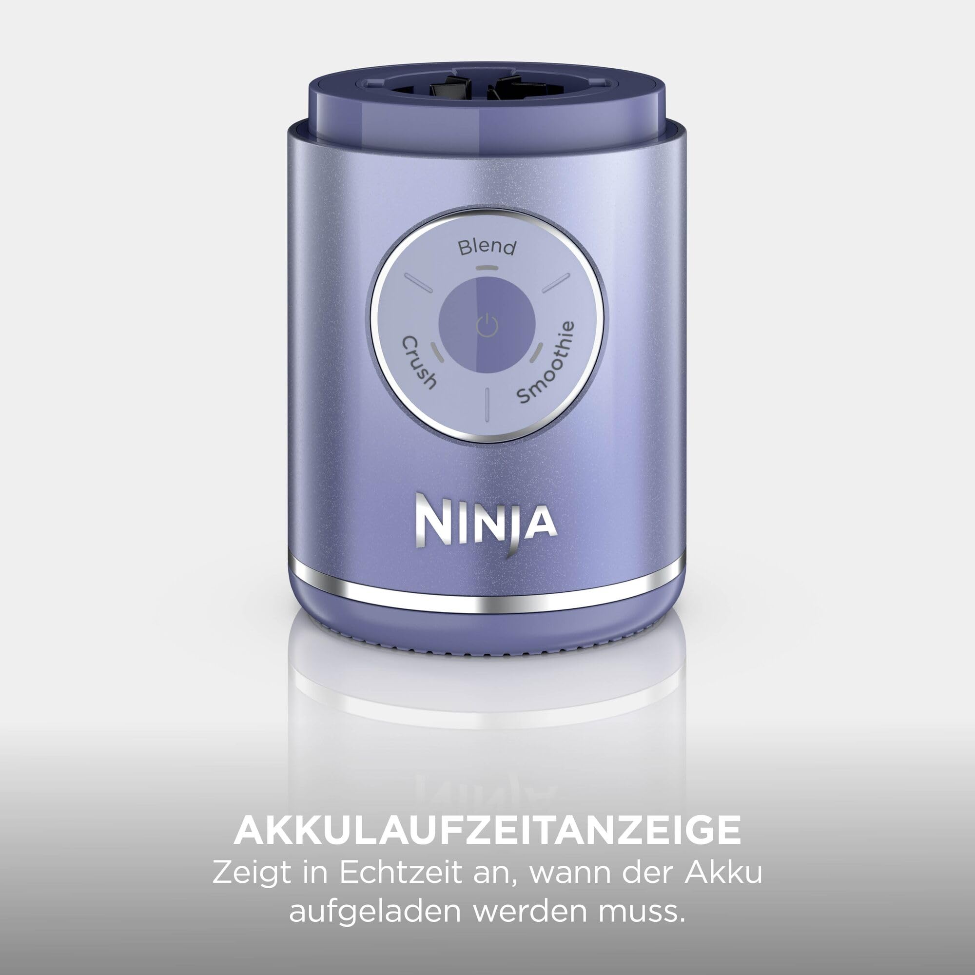 Ninja Blast Max Tragbarer Mixer/Blender/Smoothie Maker, 2 x 570 ml, wiederaufladbar, Mixbecher & auslaufsicherer Deckel, 3 Funktionen, Smoothies, Proteinshakes, Lavendel/Silber BC251EULS