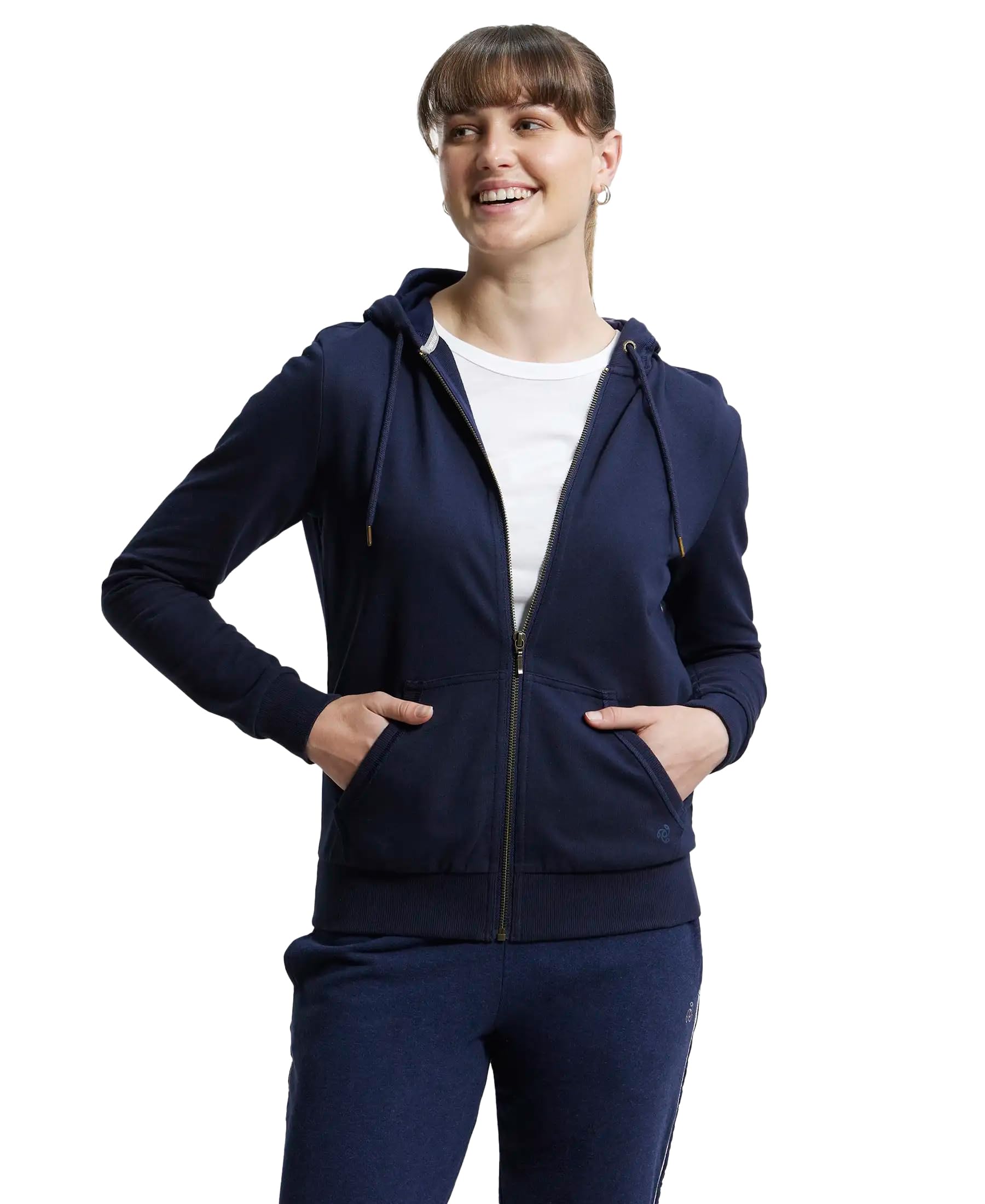 jockey AW30 Women's Super Combed Cotton French Terry Fabric Hoodie Jacket with Side Pockets-picture-37