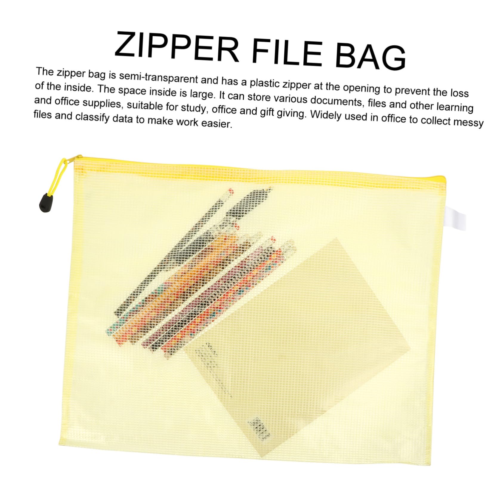 Mipcase 10Pezzi Sacchetti File con Cerniera Traslucido Organizzatori Documenti per Ufficio e Scuola per Viaggi e Classificazione Documenti
