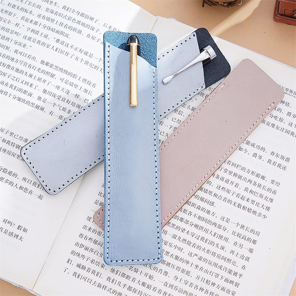Papelería de Moda: Portalápices Creativo Retro y Oblicuo de Cuero Encerado antiniebla - Estuche para lápicesArgento40 * 160 mm