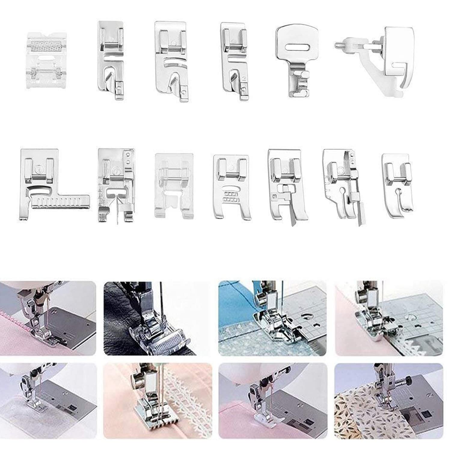 Jasol 33 Sewing Machine Presser Foot Feet Kit Fit for Usha Brother Singer Janome All Automatic Sewing Machine, Pack of 1, Silver — Amazon image 6