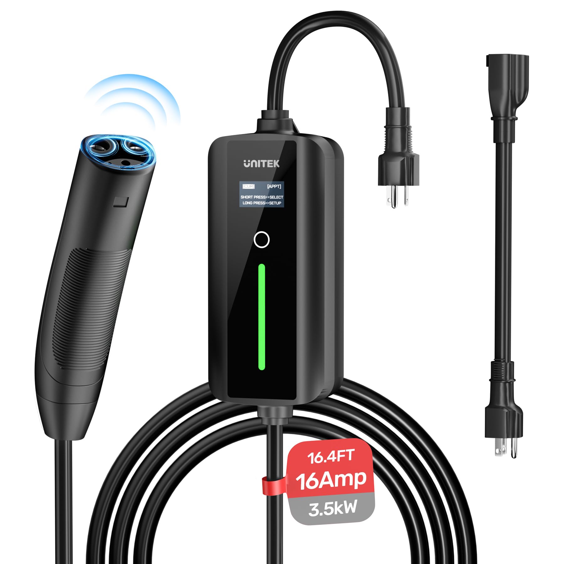 Unitek Cargador portátil Tesla de nivel 1 y 2, 16 amperios, 3.5 KW, 240 V, cargador EV para todos los Tesla, cargador eléctrico de