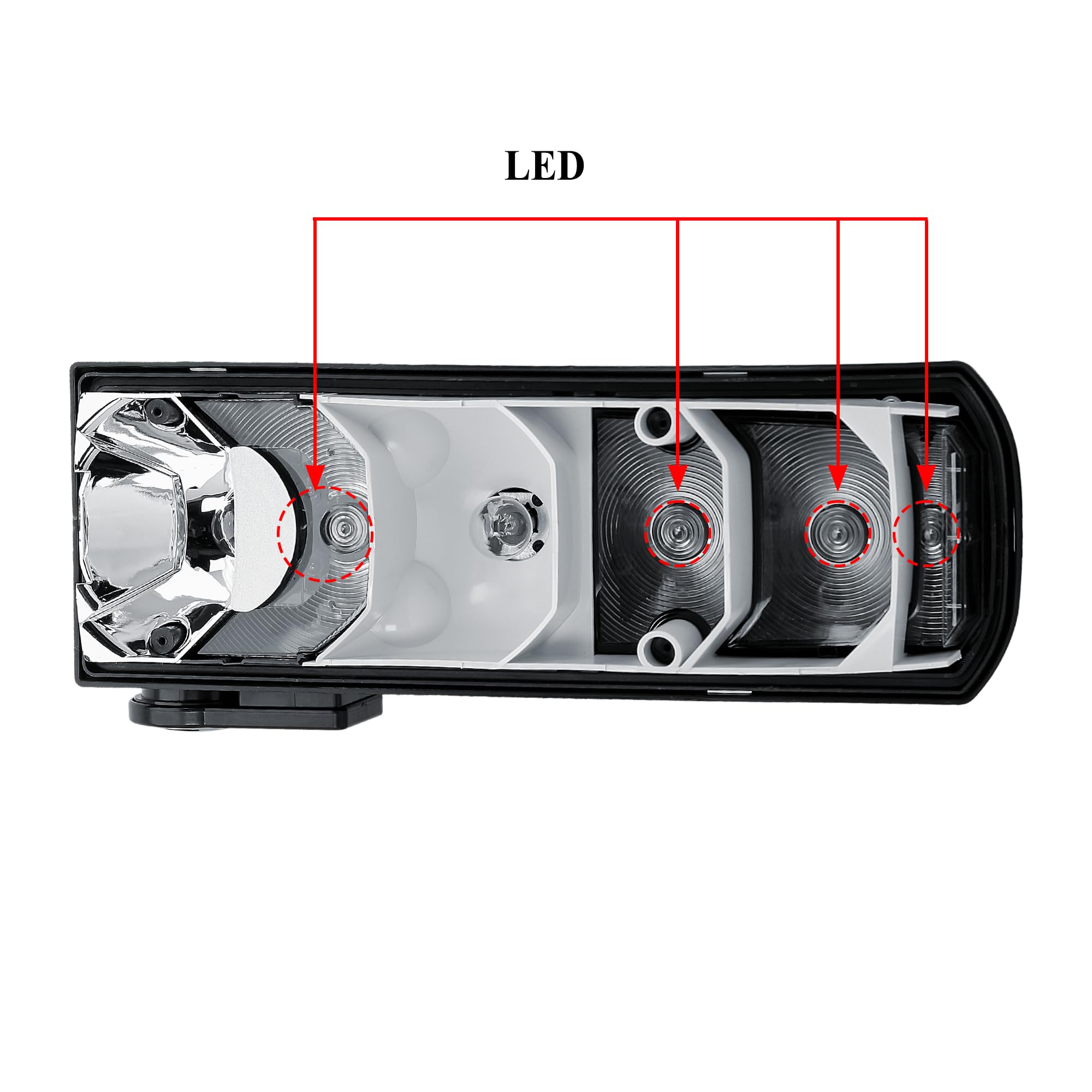 LONGLING Fanale posteriore a LED, 24 V, per Mercedes Actros Axor Atego Arocs Anto Camion Mp4 Mp5