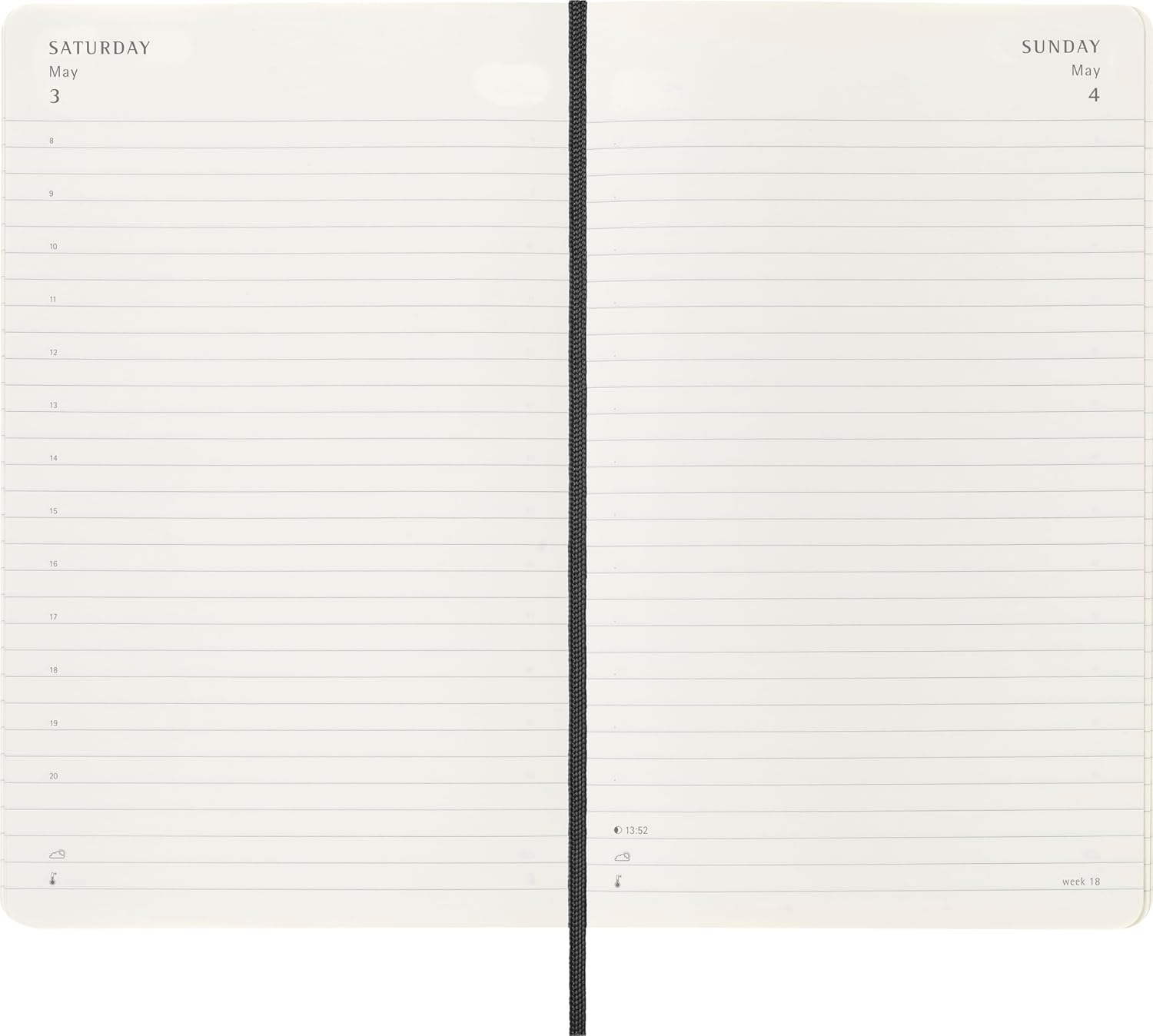 Moleskine Classic 18 Month 2024-2025 Daily Planner, Soft Cover, Large (5" x 8.25"), Black, 608 pages