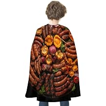 Renaissance Cape Halloween Costume for Men Women Sausage Barbecue Vintage Capelet for Cosplay Parties