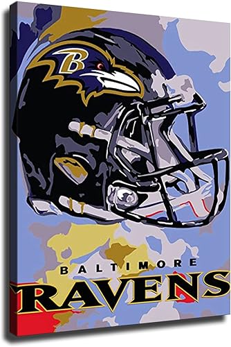 Póster de fútbol americano de Baltimore City Ravens, diseño deportivo, arte de pared, diseño impreso, obra de arte de decoración del hogar (sin