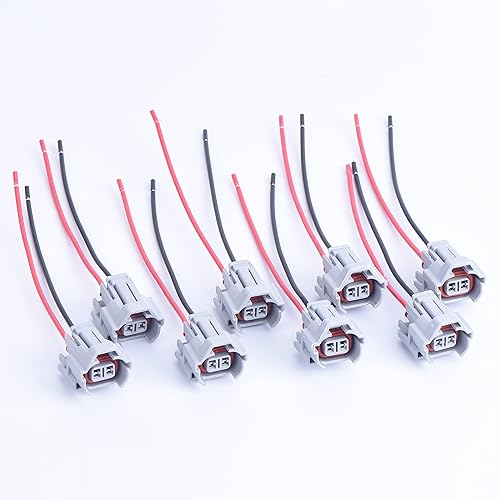 Conectores de inyector de combustible de 2 pinesvías con cable coleta de cable para Nissan Toyota Mazda Subaru 350Z 6189-0060 con 5.9 in 18AWG