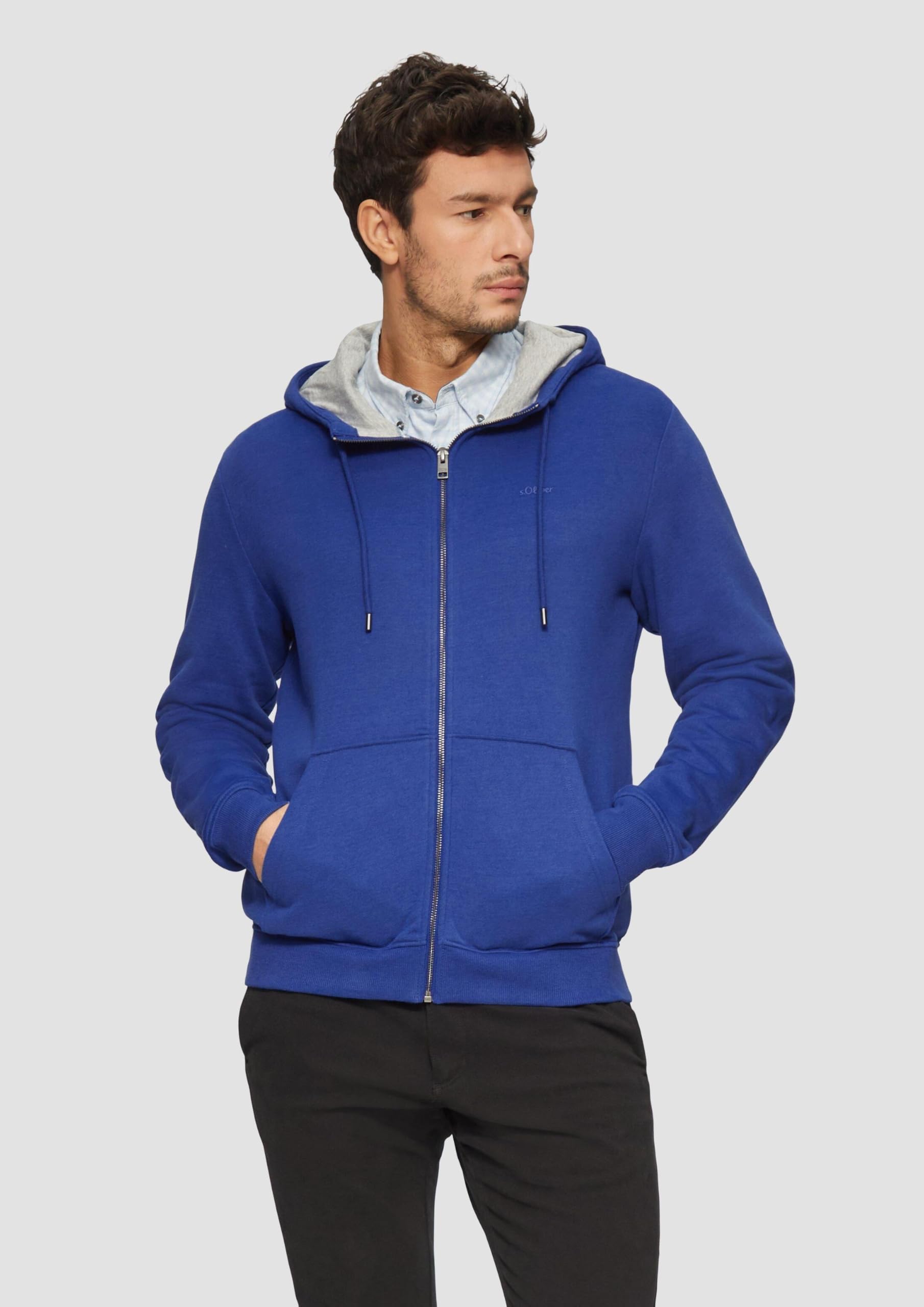 s.Oliver Herren 2157201 Sweatjacke mit Kapuze