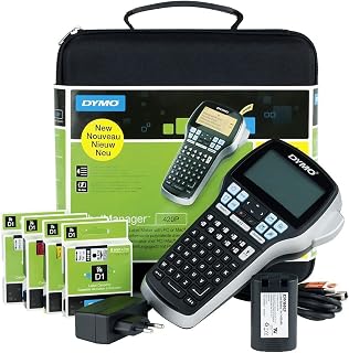 DYMO LabelManager 420P Label Printer | High Performance Kit, Rechargeable, Portable | ABC Keyboard with 4 Rolls D1 Labels and Carrying Case