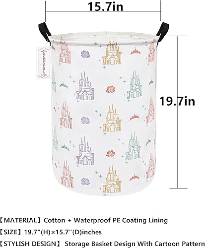 Miniatura 2 de QUEENLALA Cesta de almacenamiento grande, cesta de lavandería, baño, decoración del hogar, cesta de almacenamiento redonda plegable, para niños y