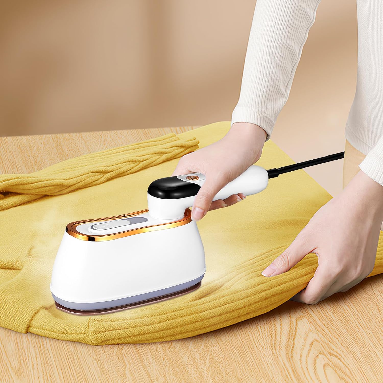 TOYANDONA Portable Handheld Clothes Steamer with Large Water Tank Quick Heat-up Dry and Steam Modes for Efficient Wrinkle Removal Travel and Home Garments US Plug