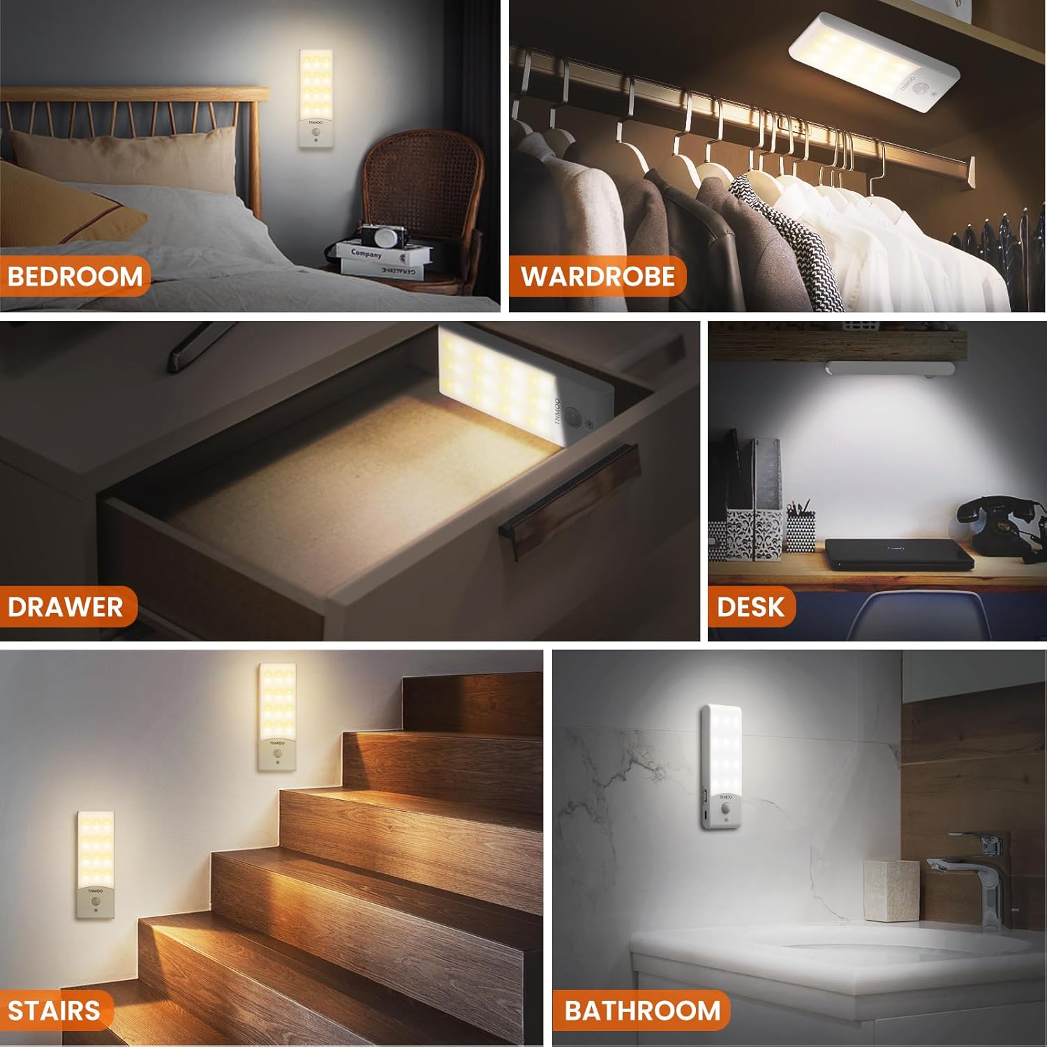 Motion Sensor Lights Indoor, 2Pack LED Motion Sensor Night Light Rechargeable with 3 Modes, Warm&White Color, 15%-100% Dimmable Wardrobe Lights for Cupboard, Stair, Cabinet, Bedroom, Kitchen, Hallway 7 715tGj4MmfL. AC SL1500