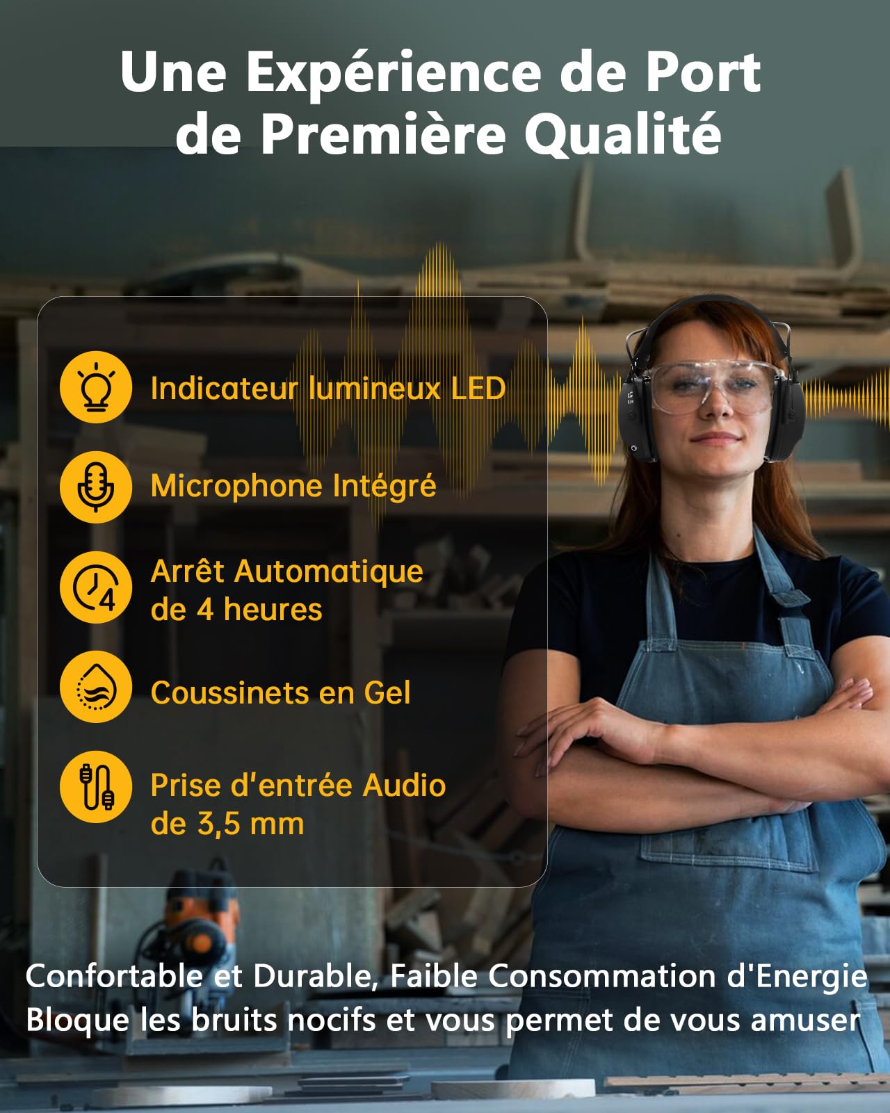 PROHEAR 036 Casque Anti Bruit de Tir Electronique Silicone Coussinets d'oreille Remplaçable, SNR 28dB/NRR 23dB Réducteur de Bruit, Protection Auditive de Amplificateur Sonore