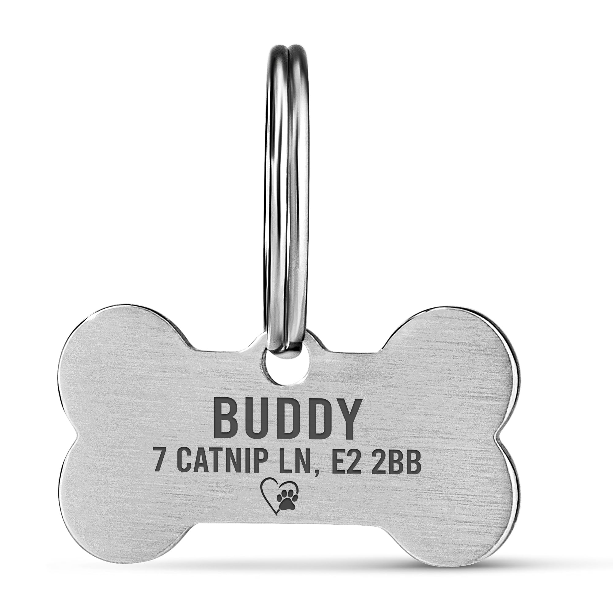 Personalised Bone Shaped Pet Tag for Dogs & Cats – Custom Engraved Stainless Steel Pets ID Name Tag – Durable Double-Sided Identity Tags – Puppy Kitten Collar Accessories