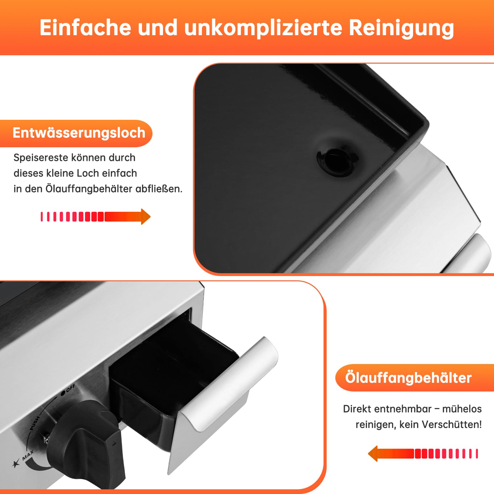 LIFERUN Tragbarer Tischgrill mit 3 Edelstahl-Brenner,Kompakter Gasgrill mit Deckel 7.2KW,Campinggrill mit Keramische Lackbeschichtung Grillplatte(58×35cm),Balkongrill für Terrasse,Garten,Picknick BBQ