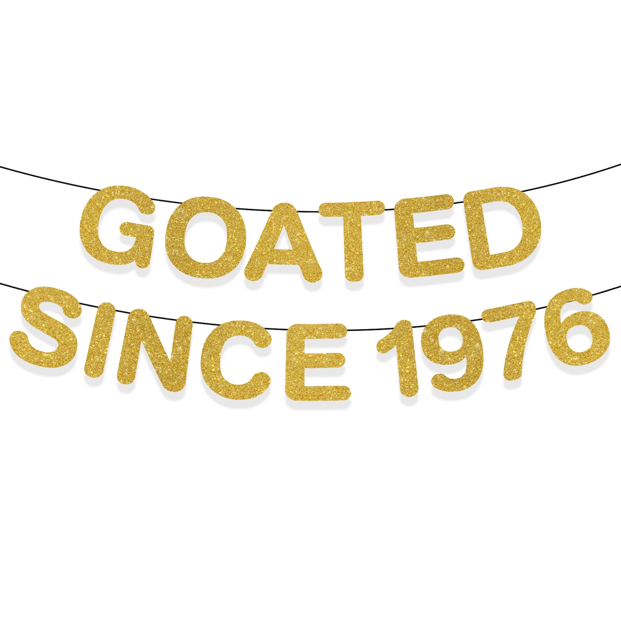 50th Birthday Decorations Party Banners - 2 Pcs Gold Glitter GOATED SINCE 1976 Decoration Banner Reusable Hanging Backdrop for Her Him 50 Year Olds Womens Mens Party Decor Supplies