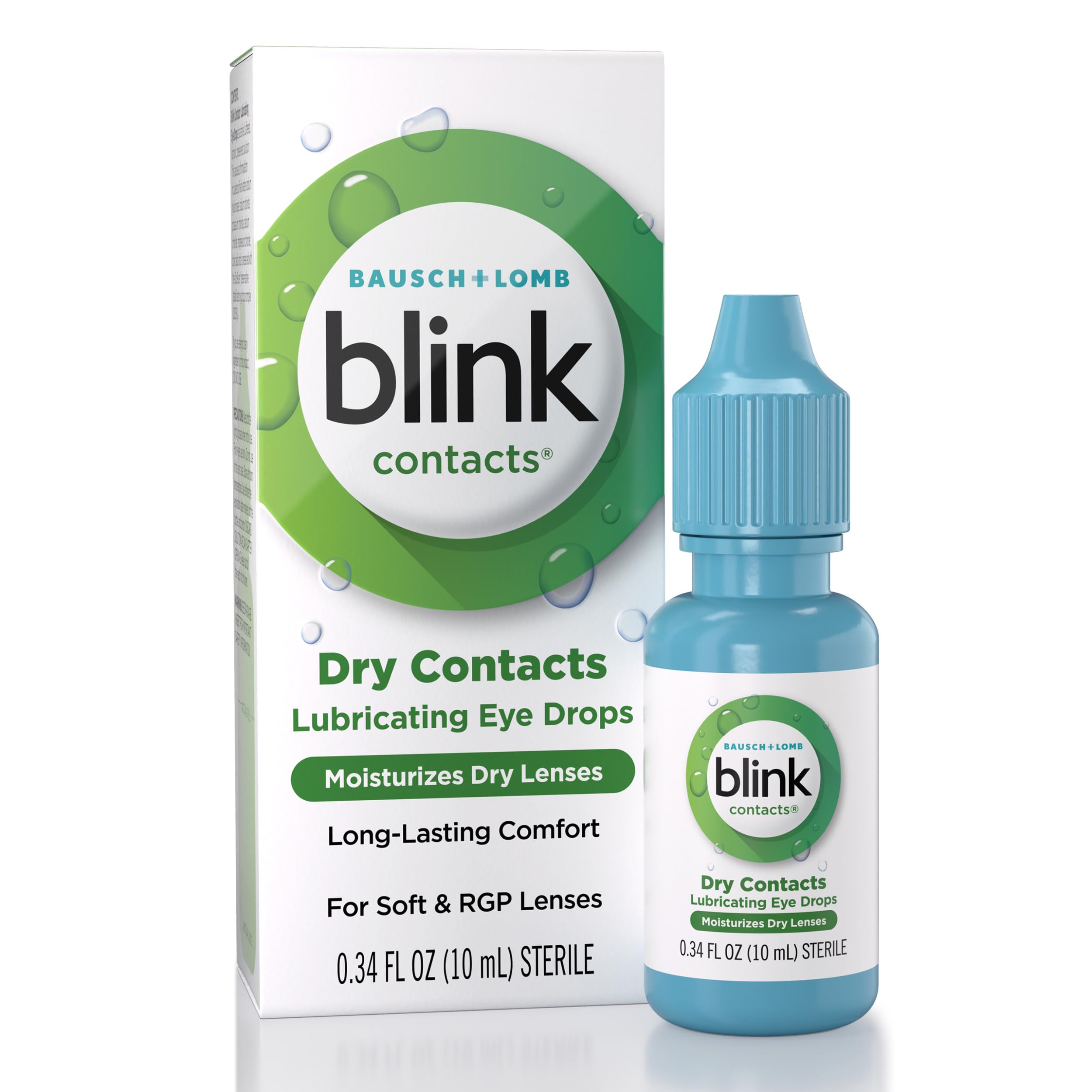 AMO Contact Lubricant Eye Drops for Soft and RGP Lenses, 0.34 Ounce Box