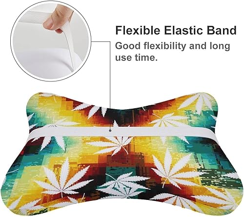 Miniatura 4 de Almohada para el cuello del coche con forma de hueso, espuma viscoelástica, soporte para reposacabezas de moda, marihuana, marihuana, hojas de