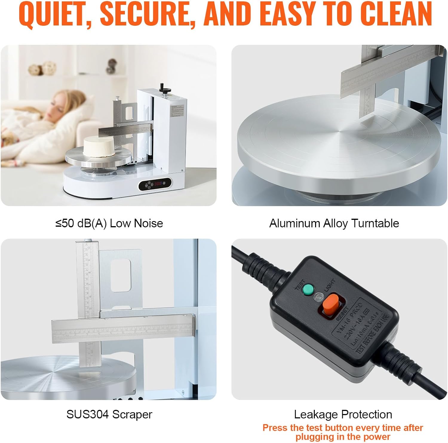 Happybuy Cake Decorating Machine,White,Cake Cream Spreading Coating Smearing Machine, Low Noise Cake Frosting Machine, Turntable with Adjustable Scraper, for 6" to 14" Cake, 25-320RPM Rotating Speed