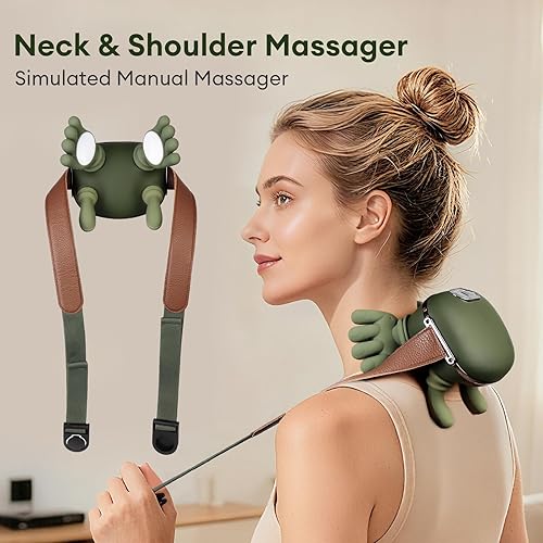 Miniatura 2 de IeBilif Masajeador de cuello con calor, masajeador eléctrico Shiatsu para cuello y hombros con mano maestra N7, regalos para hombres y mujeres