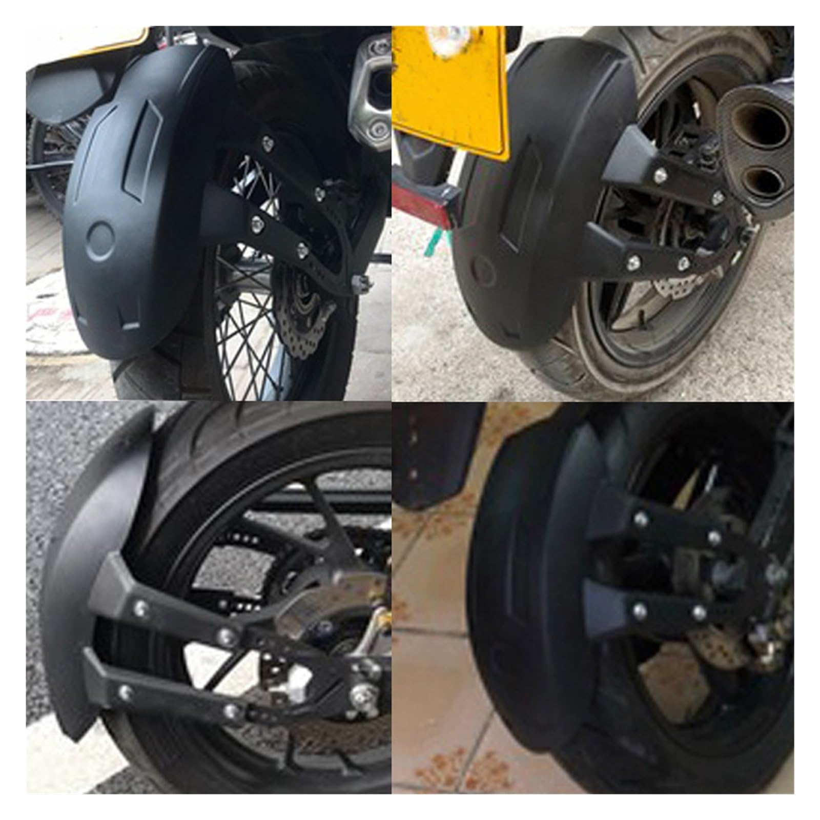Moto Paraspruzzi Parafango Parafango in Plastica Parafango Universale Paraspruzzi Copri Parafango Ruota Posteriore Moto con Parafango Staffa Parafanghi Parafango