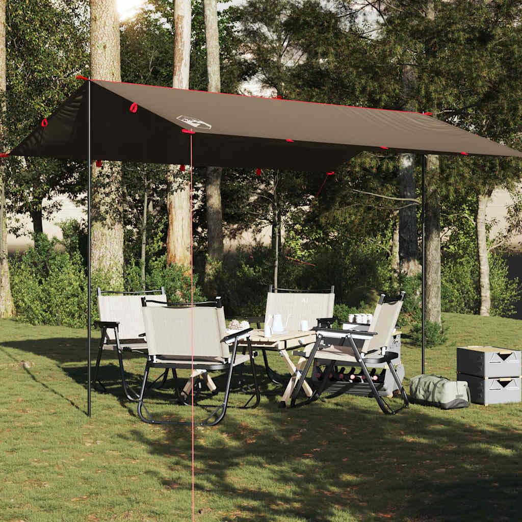 Tarp Campingplane 306 x 306 cm, Vielseitige Zeltplane aus 185T Polyester, Outdoor Überdachung mit Ösen für Camping und Trekking, Olivgrün, Inklusive Tragetasche