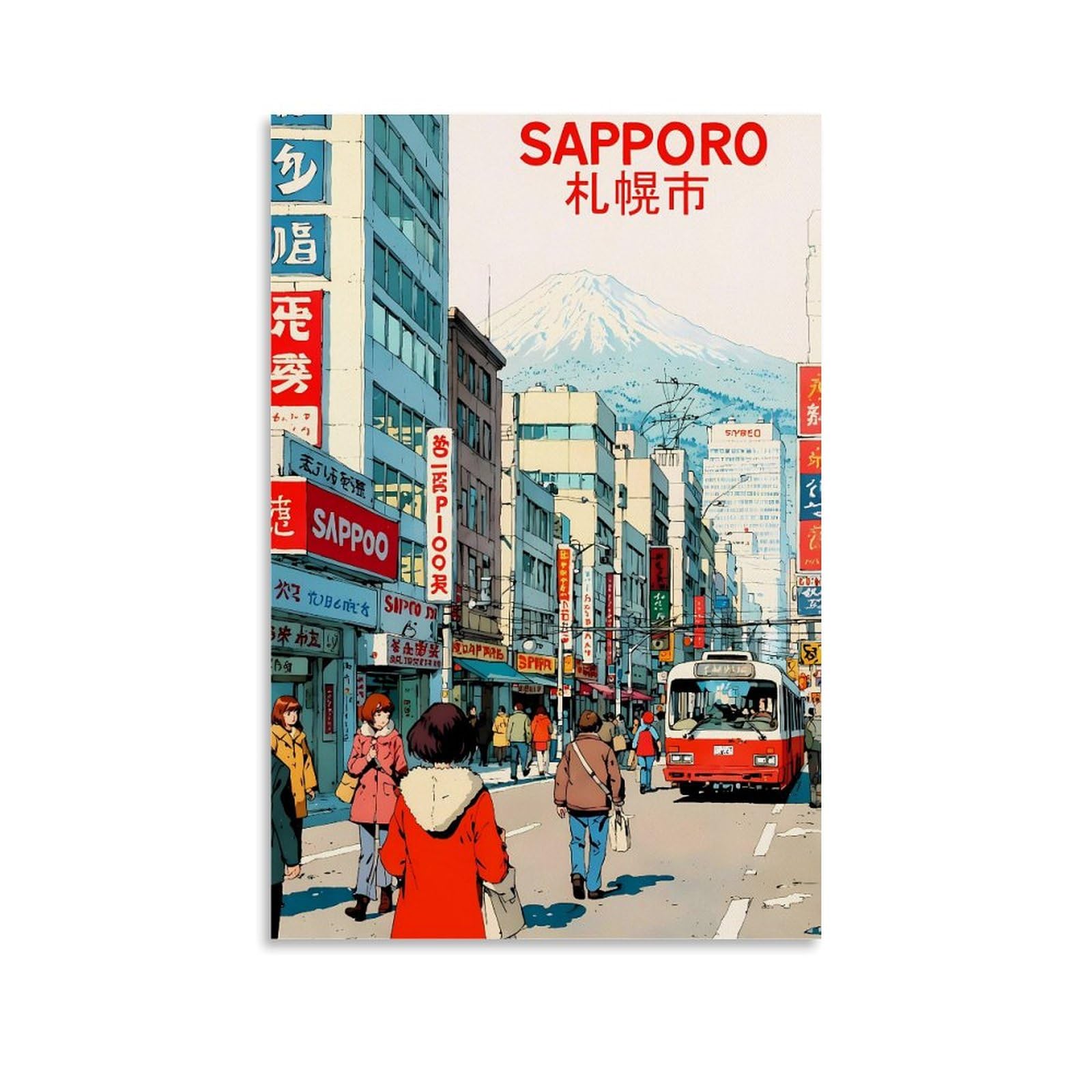 ouweri Sapporo Japan Vintage Travel Poster Artworks Picture Print Wall Art Painting Canvas Decor Homes Decorative 08x12inch(20x30cm)