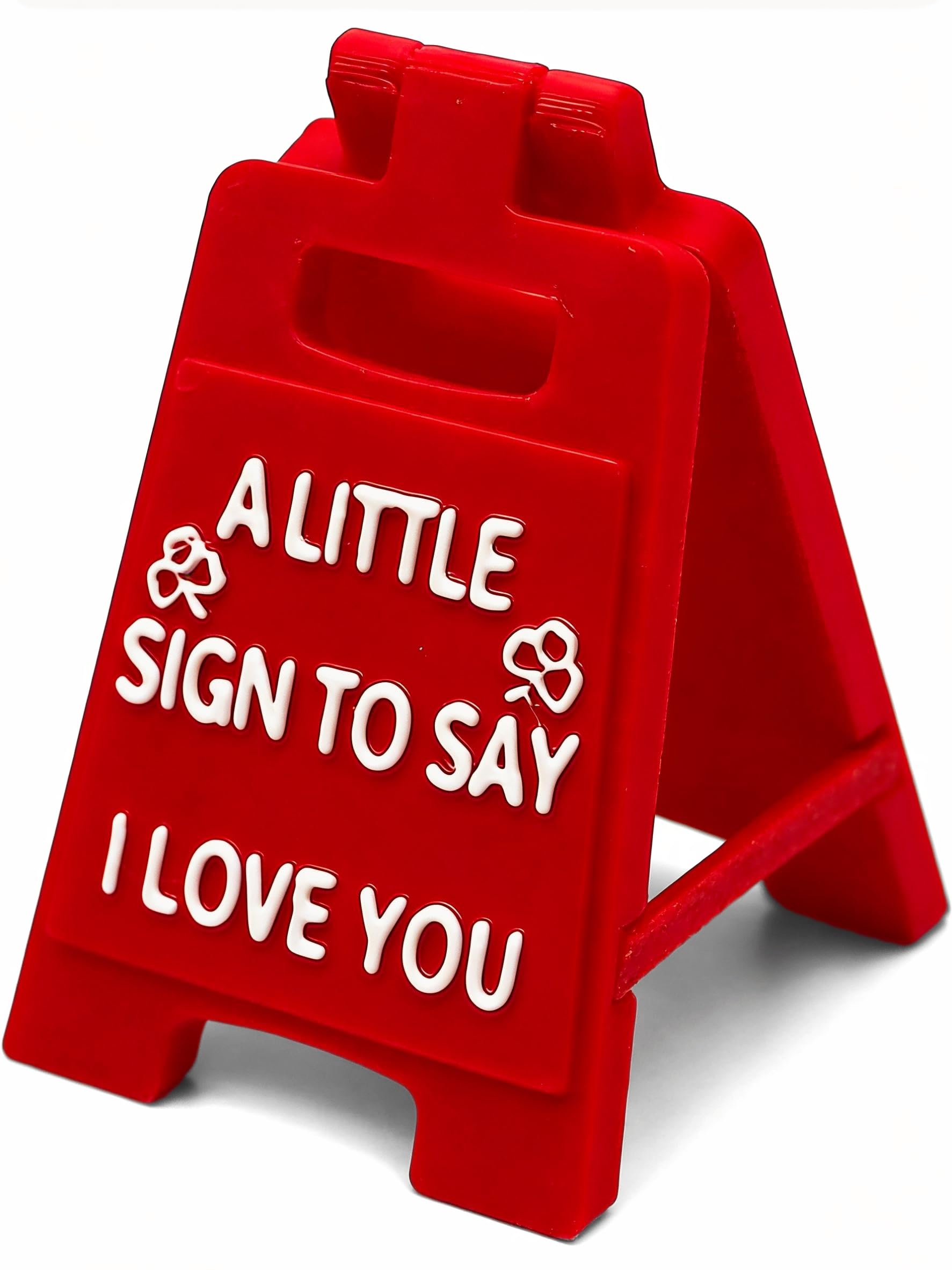 A Little Sign to Say I Love You - Valentines Gifts for Him/Boyfriend & Her/Girlfriend, Romantic Anniversary/Birthday Present, Small Plastic Love Token Keepsake for Couples, Home Desk Decor (5.6x3.8cm)