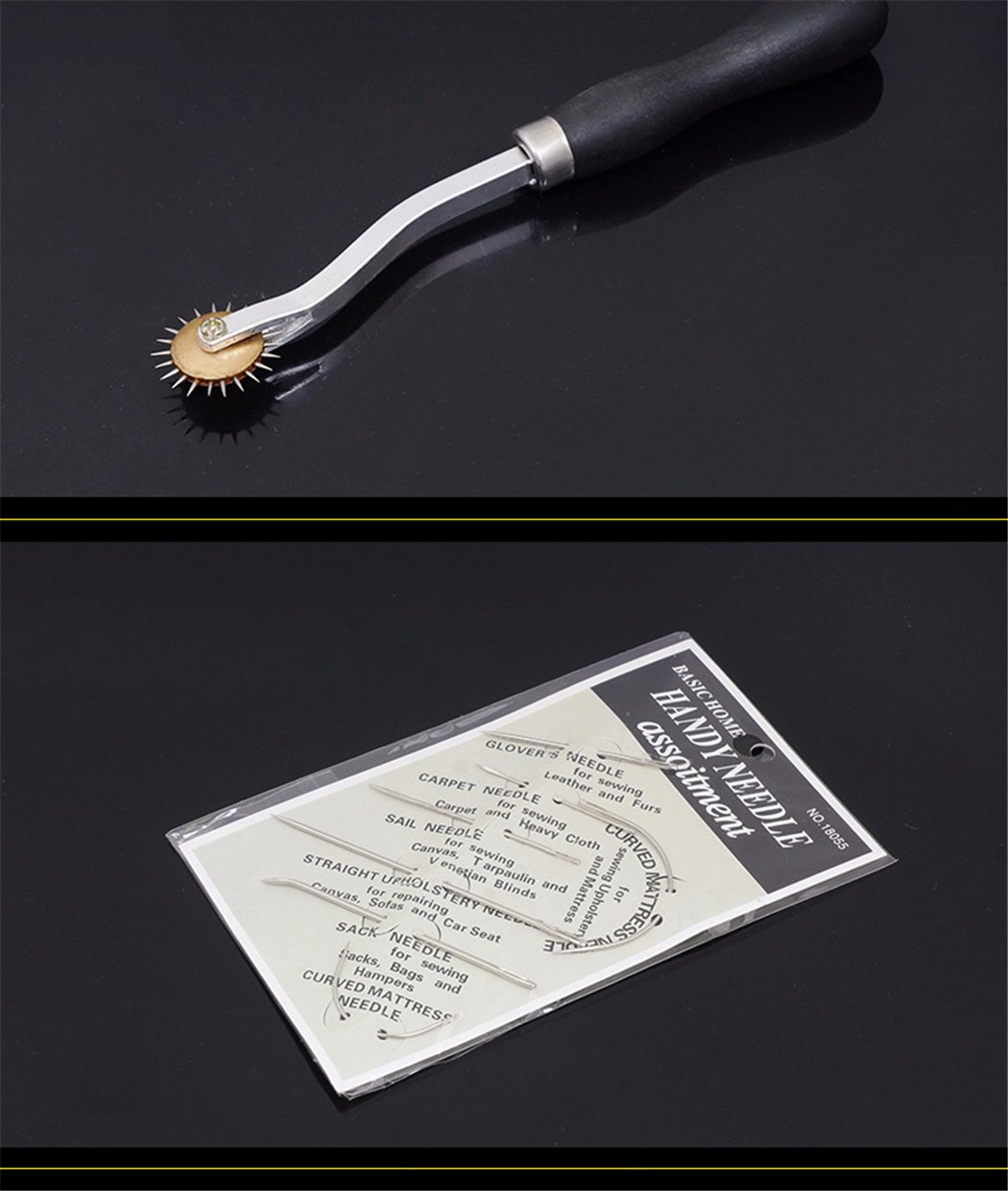 Kit 48 Pezzi Utensili Per Lavorazione Pelle – Attrezzi Per Cucito A Mano, Punzoni, Aghi, Fili – LAEMALLS - 3
