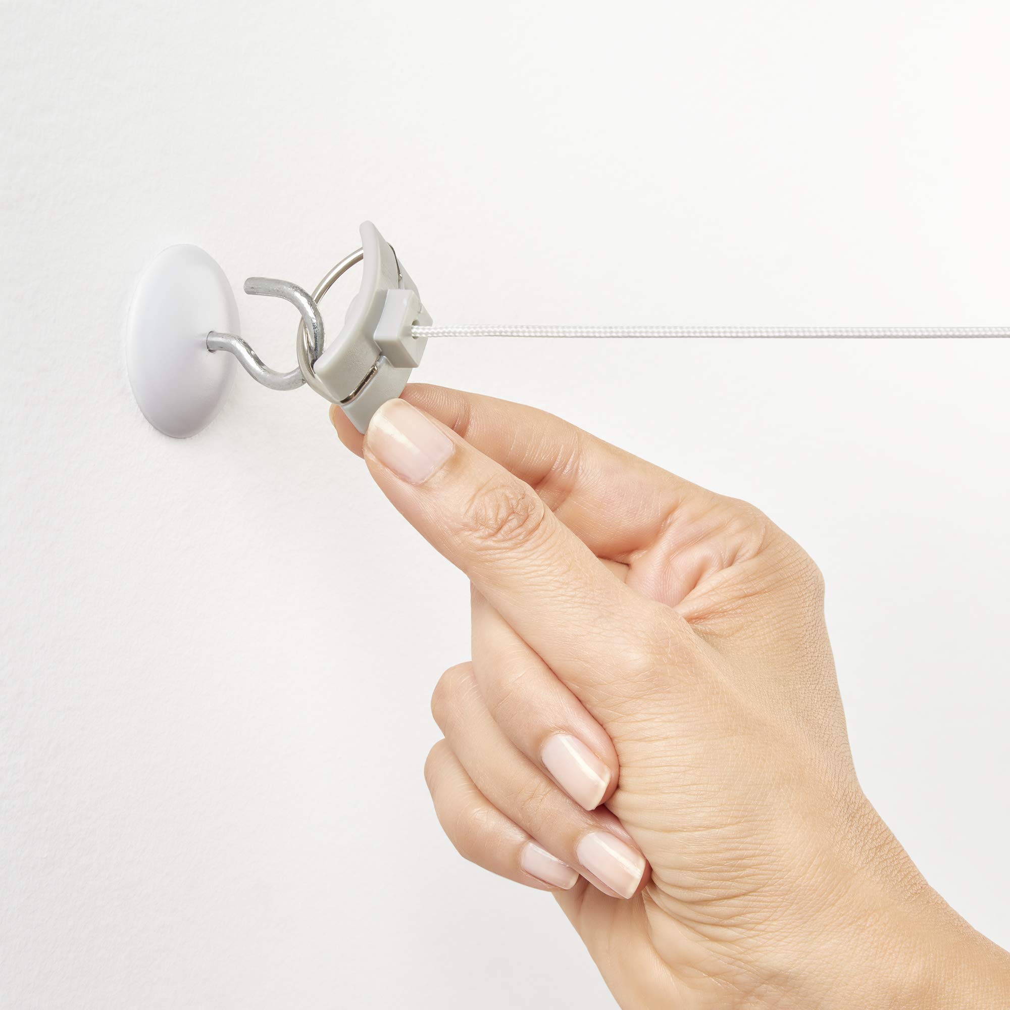 Rayen | Stendibiancheria allungabile | 4 stringhe indipendenti | Raccolta automatica delle corde | Stendibiancheria da interno ed esterno | 1 unità | 38,5 x 11,5 x 3,5 cm | Area di posa 20 m