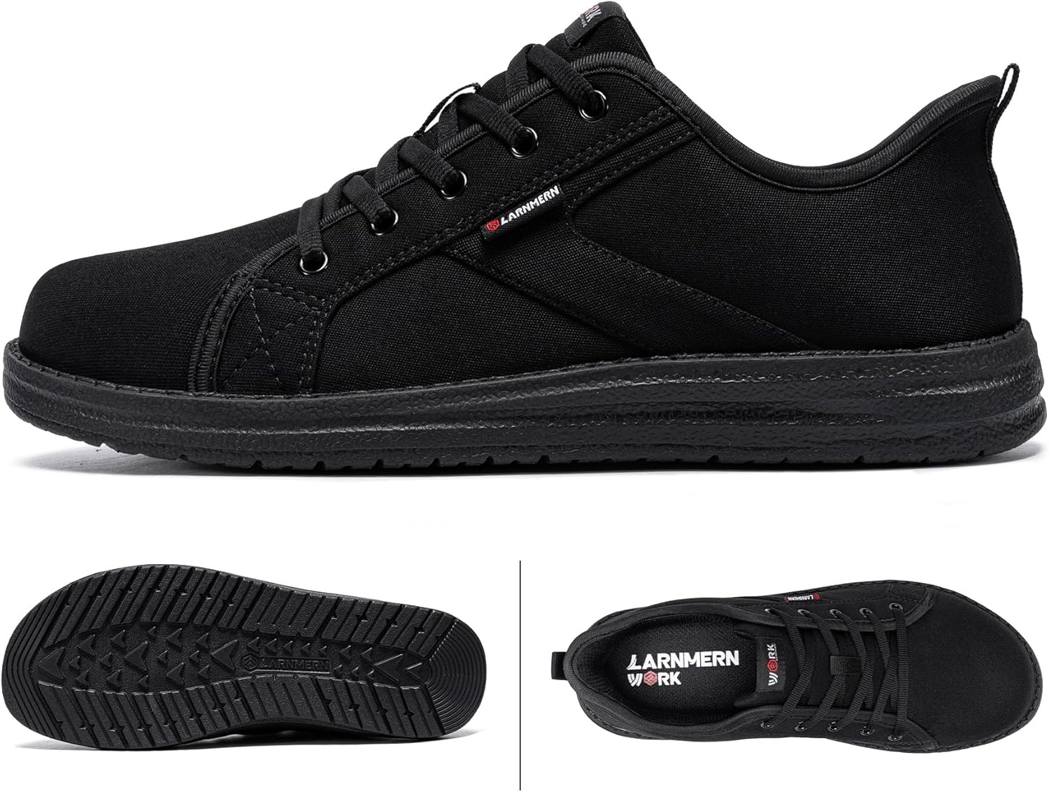 LARNMERN Slip On Steel Toe Shoes Women Work Walking Sneakers Skate Hands Free Safety Tennis Shoes - Image 2