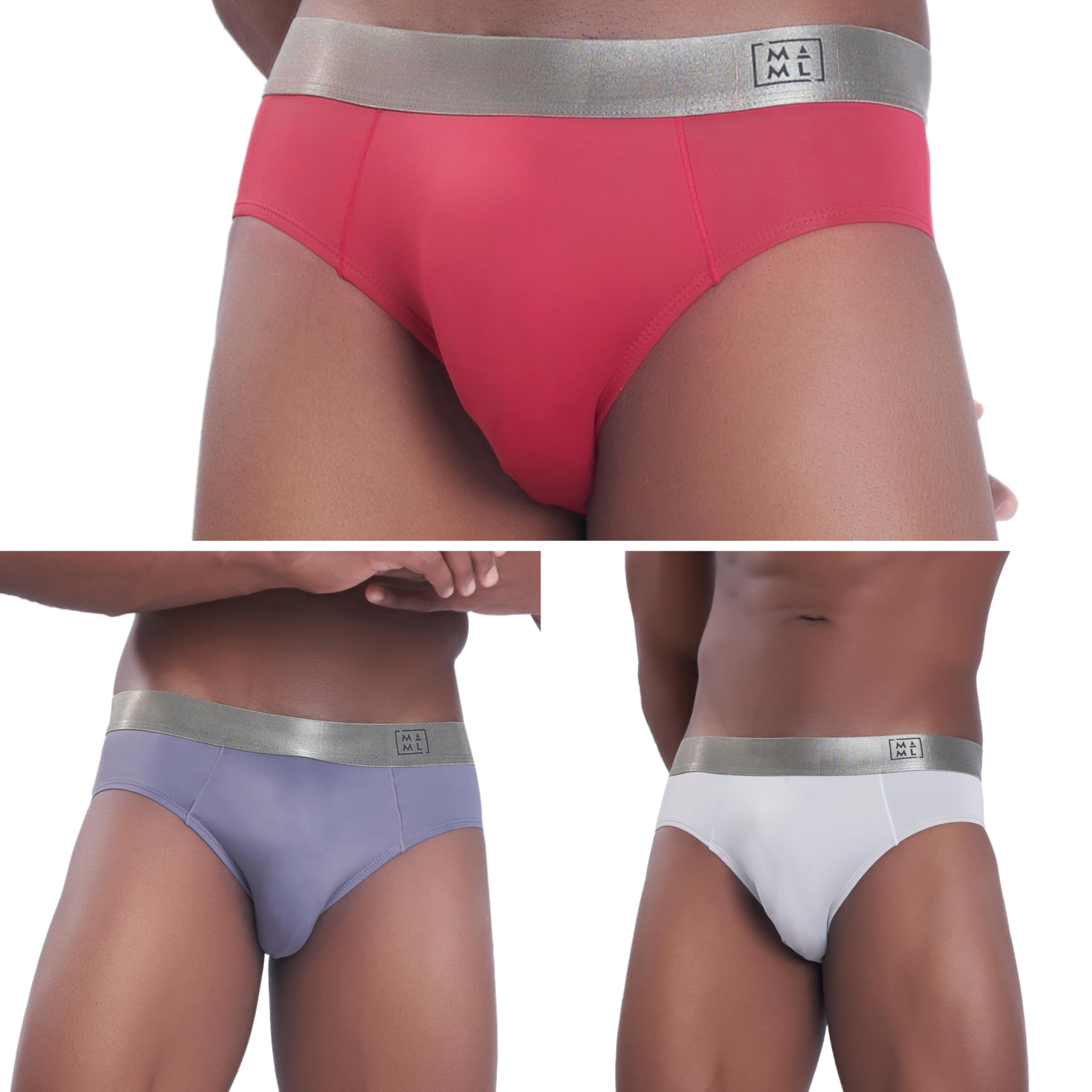 MAML Men's Tactel Microfiber Elastane Stretch Solid Brief for Men and Boys