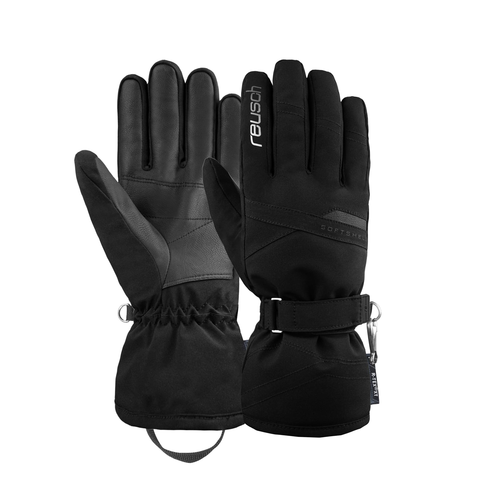 Reusch Helena R-TEX XT Skihandschuhe Damen wasserdicht atmungsaktiv Softshell Winterhandschuhe Größe 6-8,5 schwarz Silber
